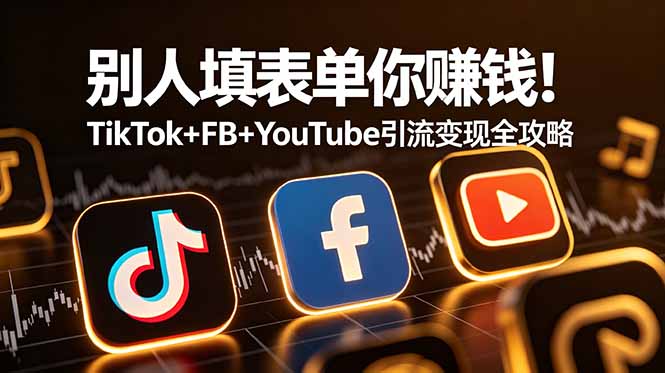 别人填表单你赚钱!TikTok+FB+YouTube 引流变现全攻略【原创双语字幕】_