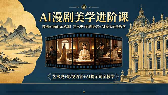 告别AI画面无灵魂!AI漫剧美学进阶课-更新,艺术史+影视语言+AI提示词全教学_