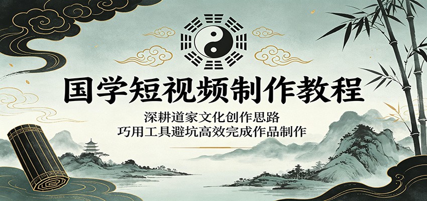 国学短视频制作教程:深耕道家文化创作思路,巧用工具避坑高效完成作品制作_