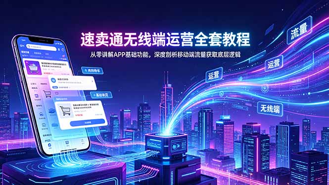速卖通无线端运营全套教程,从零讲解APP基础功能,深度剖析移动端流量获取底层逻辑_