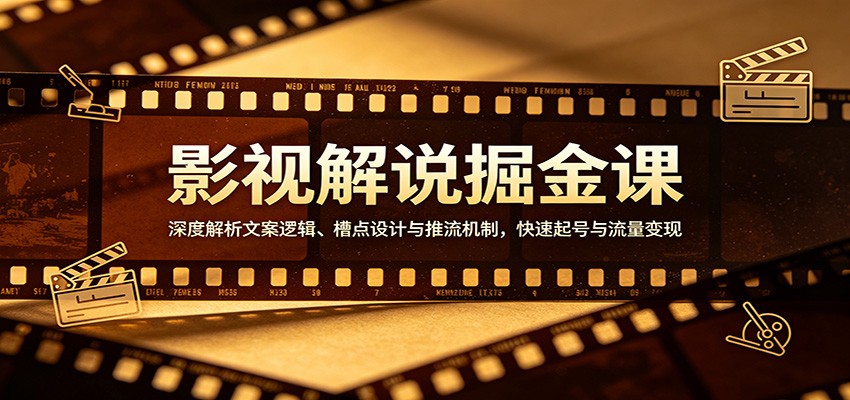 影视解说掘金课:深度解析文案逻辑、槽点设计与推流机制,快速起号与流量变现_