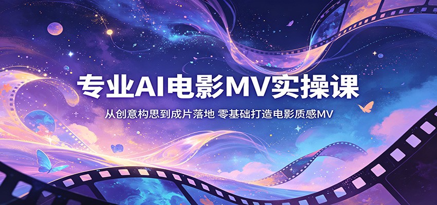 专业AI电影MV实操课:从创意构思到成片落地,零基础打造电影质感MV_