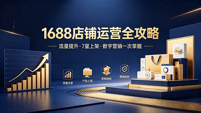 1688店铺没流量？产品上架不到7星？数字营销不会投？全套运营技能一次学(更新6月_