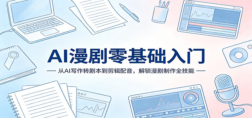 AI漫剧零基础入门：从AI写作转剧本到剪辑配音，解锁漫剧制作全技能_
