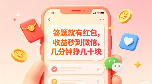 答题就有红包,收益秒到微信,几分钟挣几十块,学生党上班族宝妈都可以玩【揭秘】_