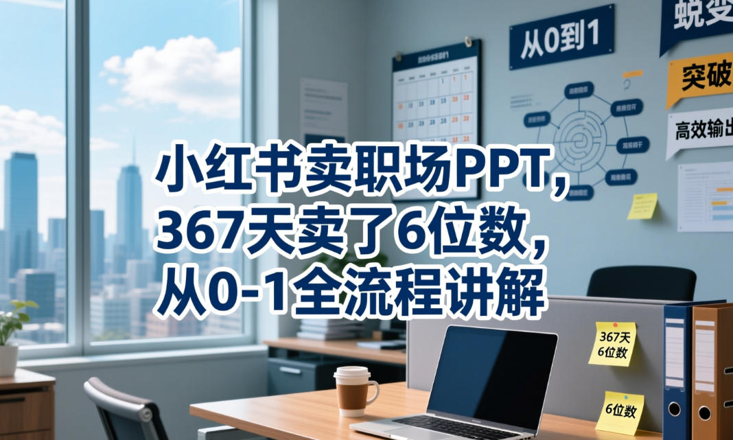 小红书卖职场PPT,367天卖了6位数,从0-1全流程讲解_