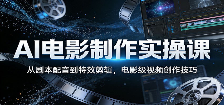 AI电影制作实操课:从剧本配音到特效剪辑,电影级视频创作技巧_