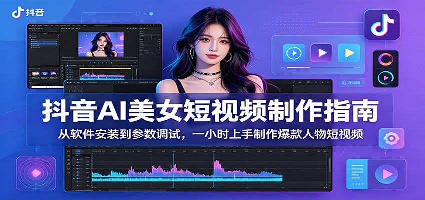 抖音AI美女短视频制作指南:从软件安装到参数调试,一小时上手制作爆款人物短视频_