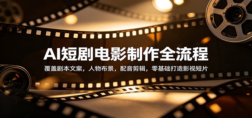 AI短剧电影制作全流程:覆盖剧本文案,人物布景,配音剪辑,零基础打造影视短片_