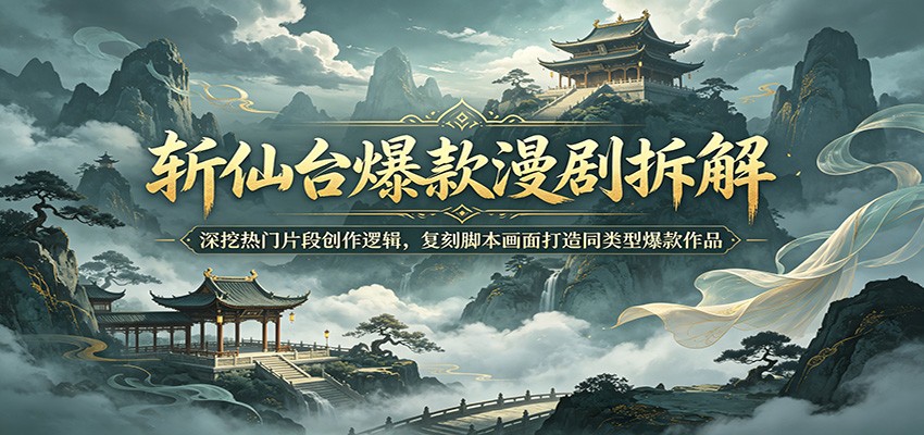 斩仙台爆款漫剧拆解:深挖热门片段创作逻辑,复刻脚本画面打造同类型爆款作品_