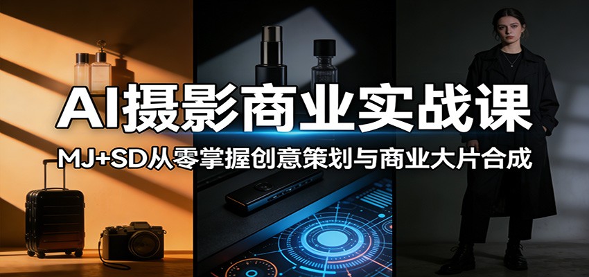 AI摄影商业实战课:MJ+SD从零掌握创意策划与商业大片合成_