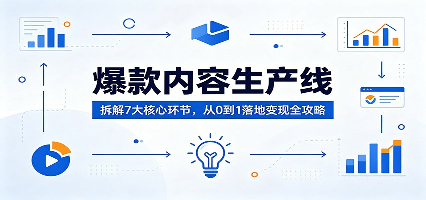 爆款内容生产线:拆解7大核心环节,从0到1落地变现全攻略_