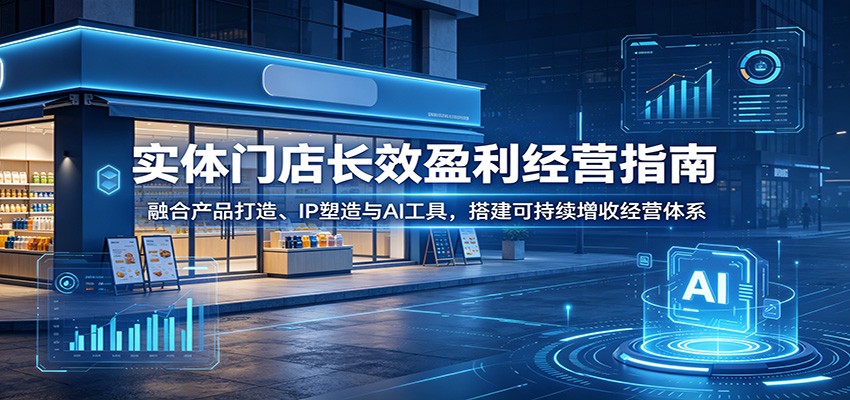 实体门店长效盈利经营指南:融合产品打造、IP塑造与AI工具,搭建可持续增收经营体系_