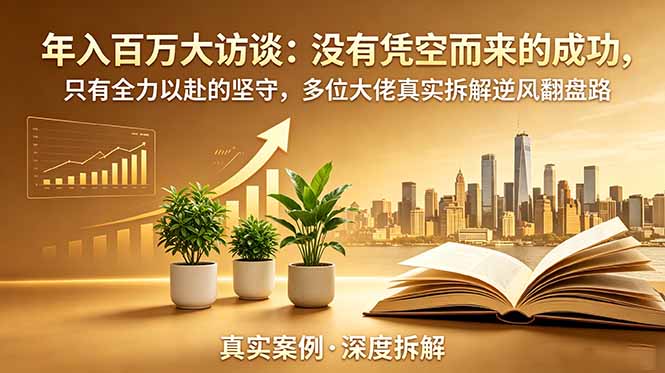 年入百万大访谈-更新:没有凭空而来的成功,只有全力以赴的坚守,多位大佬真实拆解逆风翻盘路_