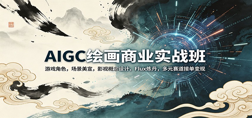 AIGC绘画商业实战班：游戏角色，场景美宣，影视概念设计，Flux炼丹，多元赛道接单变现_