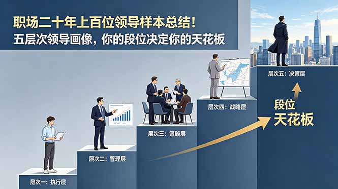 付费文章:职场二十年上百位领导样本总结!五层次领导画像,你的段位决定你的天花板_