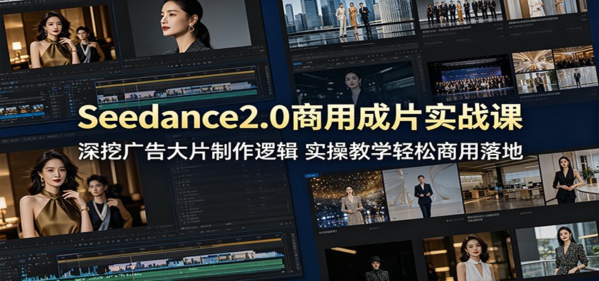 Seedance2.0商用成片实战课:深挖广告大片制作逻辑,实操教学轻松商用落地_