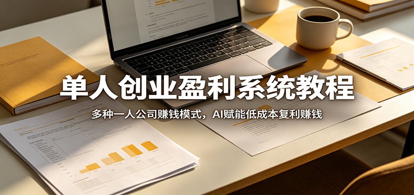单人创业盈利系统教程:多种一人公司赚钱模式,AI赋能低成本复利赚钱_