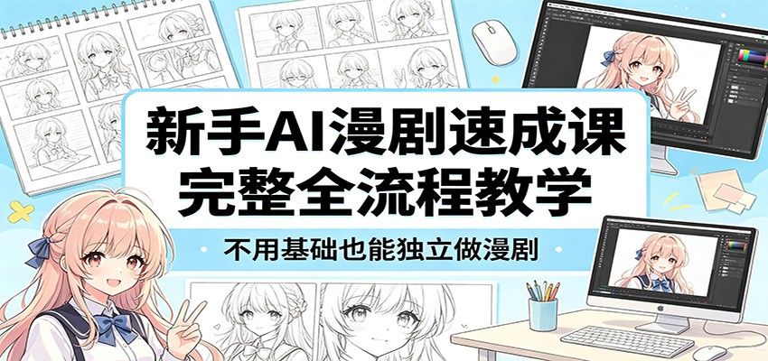 新手AI漫剧速成课:完整全流程教学,不用基础也能独立做漫剧_