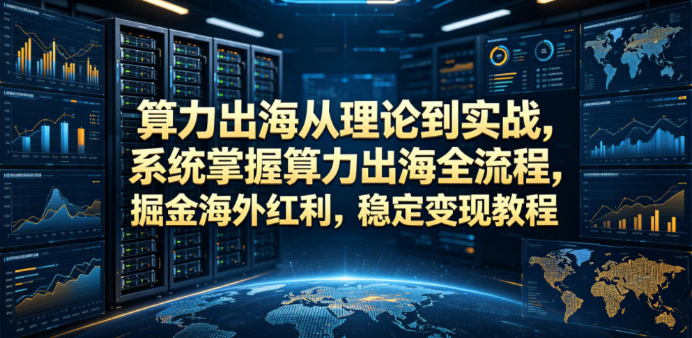 算力出海从理论到实战,系统掌握算力出海全流程,掘金海外红利,稳定变现教程_
