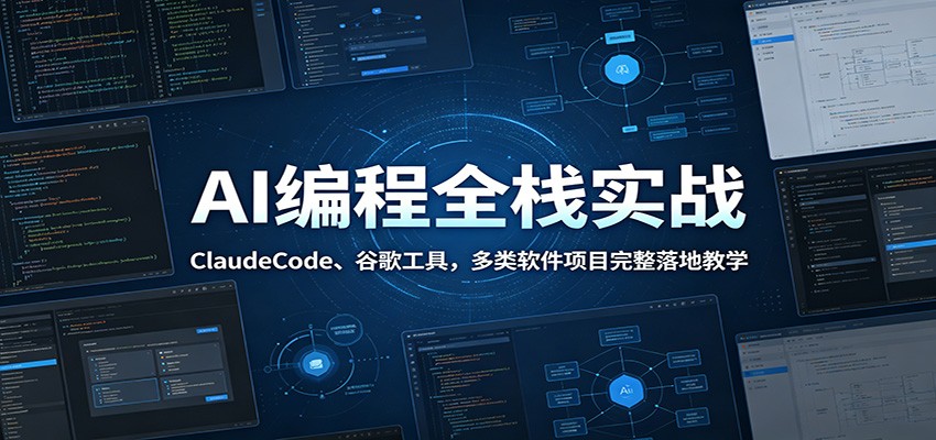 AI编程全栈实战:ClaudeCode、谷歌工具,多类软件项目完整落地教学_