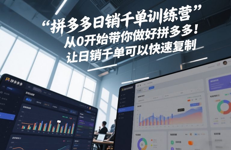 拼多多日销千单训练营,从0开始带你做好拼多多,让日销千单可以快速复制(更新26年6月)_