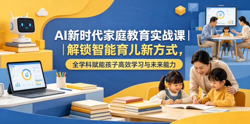 AI新时代家庭教育实战课｜解锁智能育儿新方式，全学科赋能孩子高效学习与未来能力_
