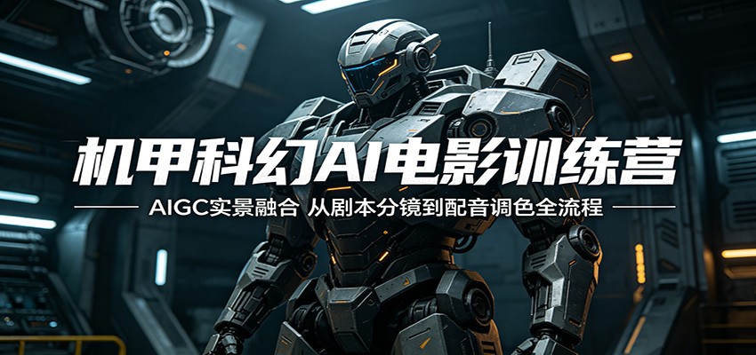机甲科幻AI电影训练营:AIGC实景融合,从剧本分镜到配音调色全流程_