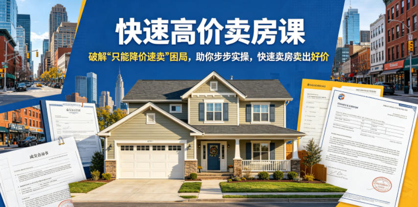 快速高价卖房课,破解“只能降价速卖”困局,助你步步实操,快速卖房卖出好价(更新2026)_