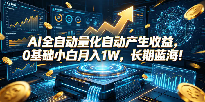 AI全自动量化自动产生收益,0基础小白月入1W,长期蓝海!【揭秘】_
