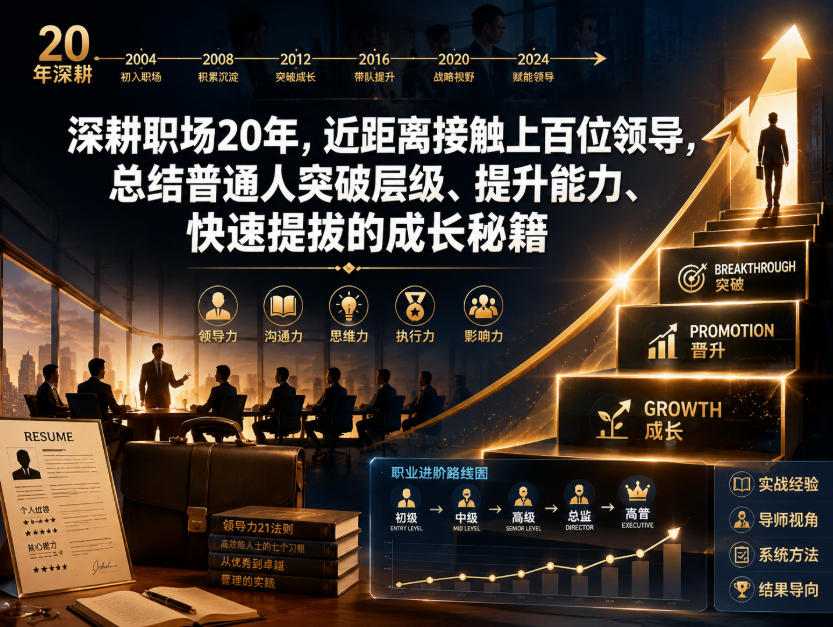 付费文章:深耕职场20年,近距离接触上百位领导,总结普通人突破层级、提升能力、快速提拔的成长秘籍(全网独家干货)_