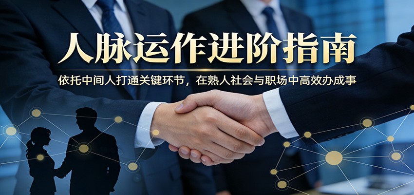 付费文章:人脉运作进阶指南,依托中间人打通关键环节,在熟人社会与职场中高效办成事_