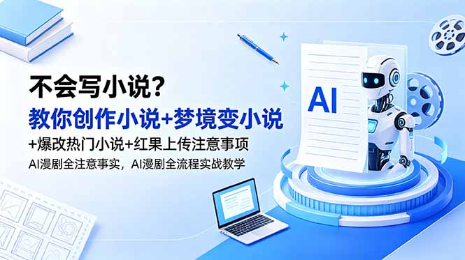 不会写小说?教你创作小说+梦境变小说+爆改热门小说+红果上传注意事项,AI漫剧全流程实战教学_
