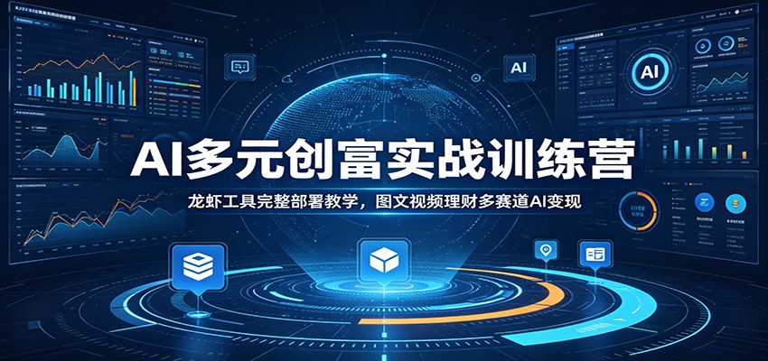 AI多元创富实战训练营：龙虾工具完整部署教学，图文视频理财多赛道AI变现_