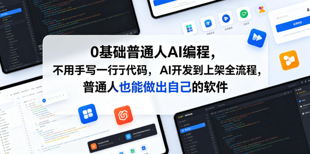 0基础普通人AI编程,不用手写一行代码,AI开发到上架全流程,普通人也能做出自己的软件_