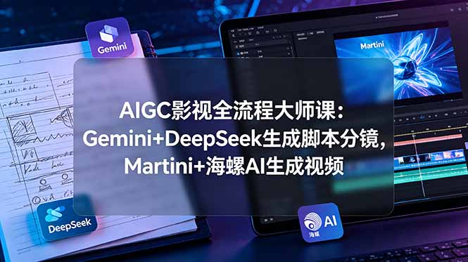 AIGC影视全流程大师课:Gemini+DeepSeek生成脚本分镜,Martini+海螺AI生成视频_