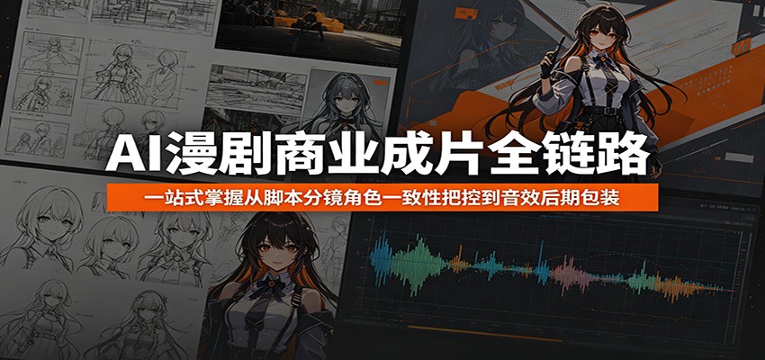 AI漫剧商业成片全链路:一站式掌握从脚本分镜角色一致性把控到音效后期包装_