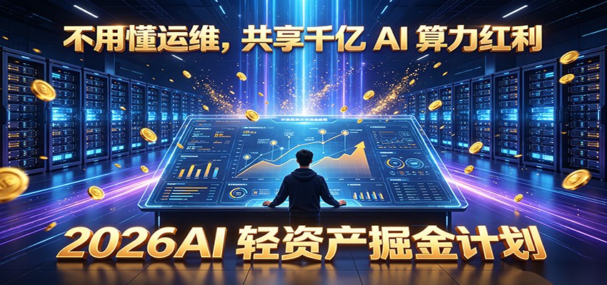 不用懂运维,共享千亿 AI 算力红利,2026AI 轻资产掘金计划_