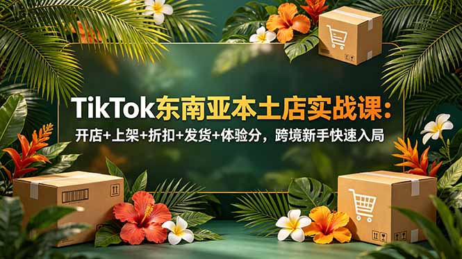TikTok东南亚本土店实战课:开店+上架+折扣+发货+体验分,跨境新手快速入局_