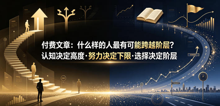 付费文章:什么样的人最有可能跨越阶层?认知决定高度·努力决定下限·选择决定阶层_
