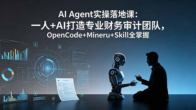 AI Agent实操落地课：一人+AI打造专业财务审计团队，OpenCode+Mineru+Skill全掌握_