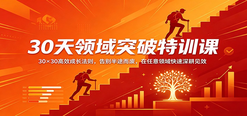 30天领域突破特训课:30×30高效成长法则,告别半途而废,在任意领域快速深耕见效_