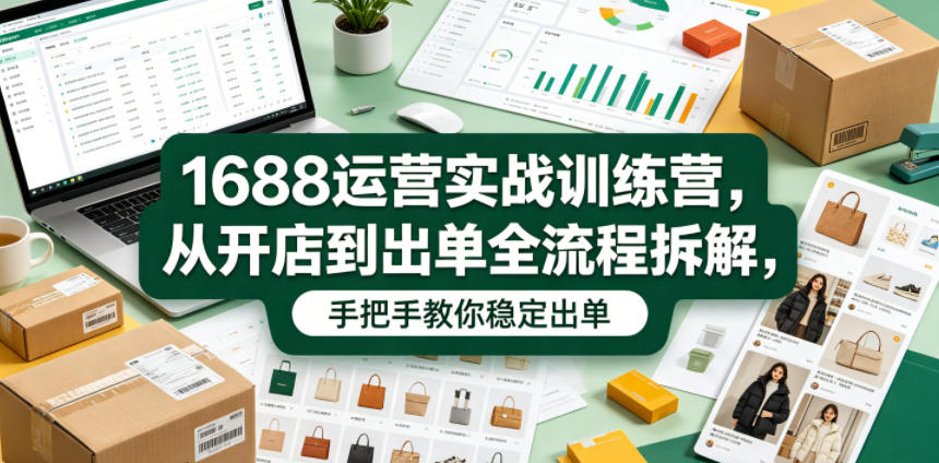 1688运营实战训练营，从开店到出单全流程拆解，手把手教你稳定出单(更新0620)_