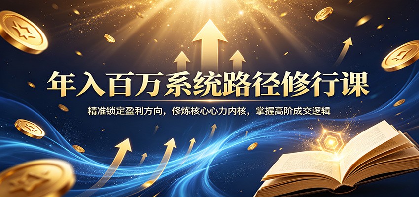 年入百万系统路径修行课：精准锁定盈利方向，修炼核心心力内核，掌握高阶成交逻辑_