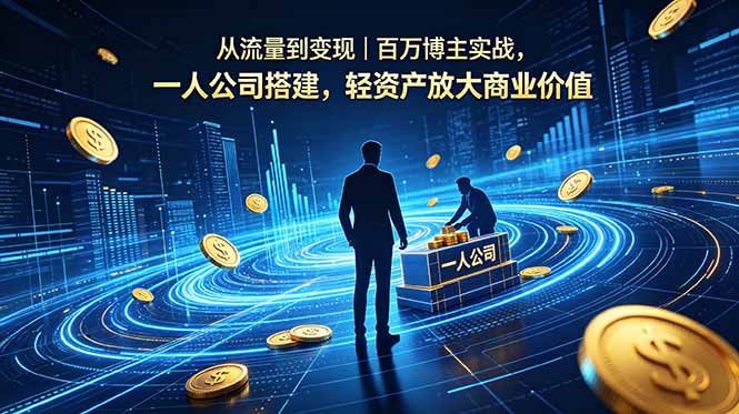 从流量到变现|百万博主实战,一人公司搭建,轻资产放大商业价值_