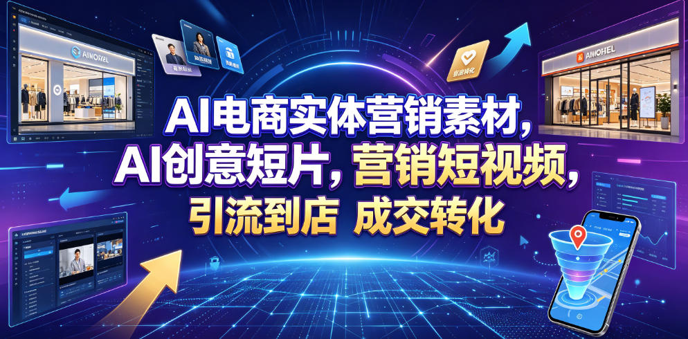 AI电商实体营销素材，AI创意短片，高效打造营销短视频，轻松引流到店，稳定提升门店客流与成交转化_