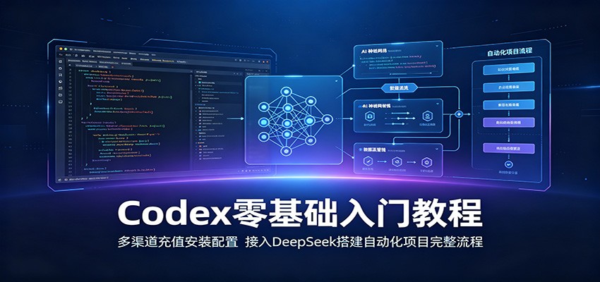 Codex零基础入门教程：多渠道充值安装配置，接入DeepSeek搭建自动化项目完整流程_