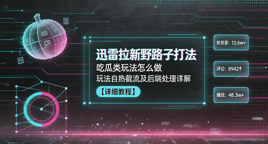 迅雷拉新野路子打法，吃瓜类玩法怎么做，玩法自热截流及后端处理详解_