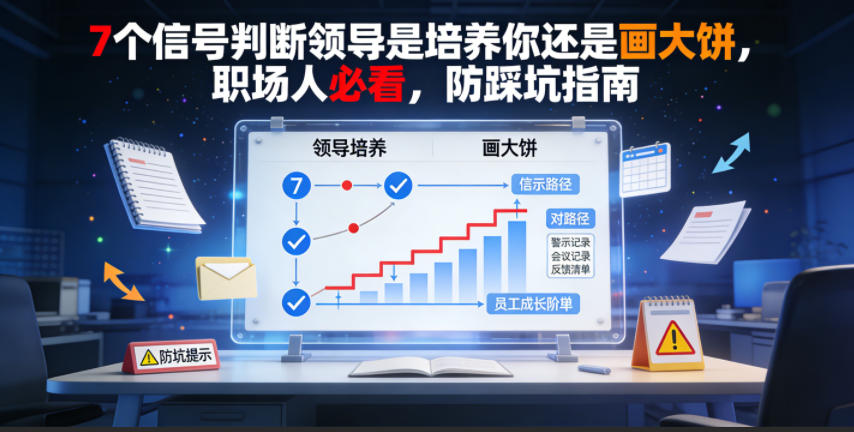 付费文章:7个信号判断领导是培养你还是画大饼,职场人必看,防踩坑指南_