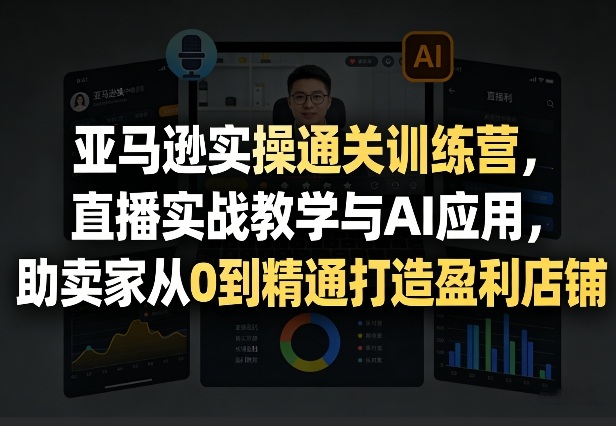 亚马逊实操通关训练营,直播实战教学与AI应用,助卖家从0到精通打造盈利店铺(更新6月18日)_